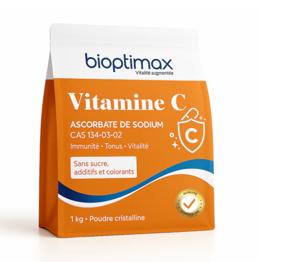 Bioptimax - Vitamine C DOUCE - Ascorbate de Sodium 1kg